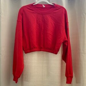 Alo Red Cropped Sweatshirt
